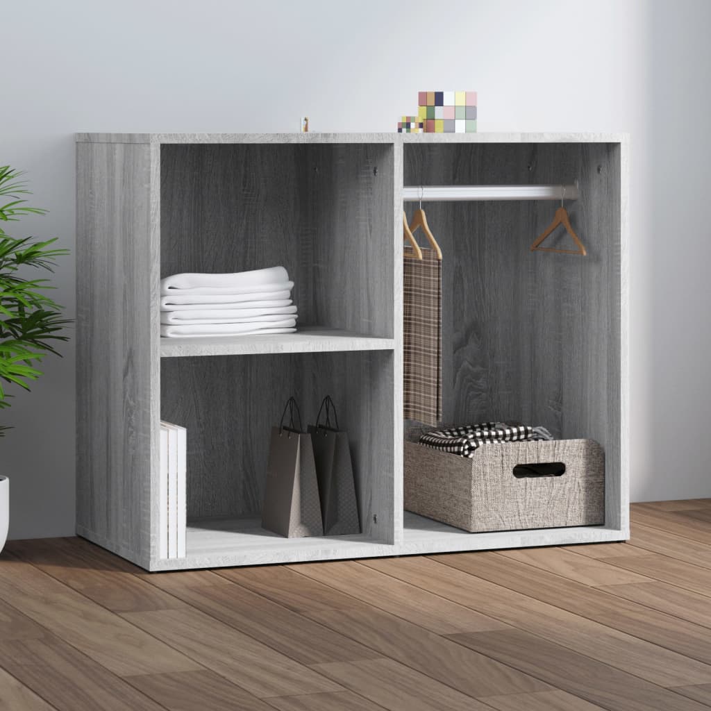 Ντουλάπι Γυαλιστερό Γκρι Sonoma 80x40x65 εκ. Επεξεργασμένο Ξύλο - Pakobazaar