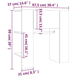 Ντουλάπι Διαδρόμου Γκρι Sonoma 97,5 x 37 x 99 εκ. Επεξεργ. Ξύλο