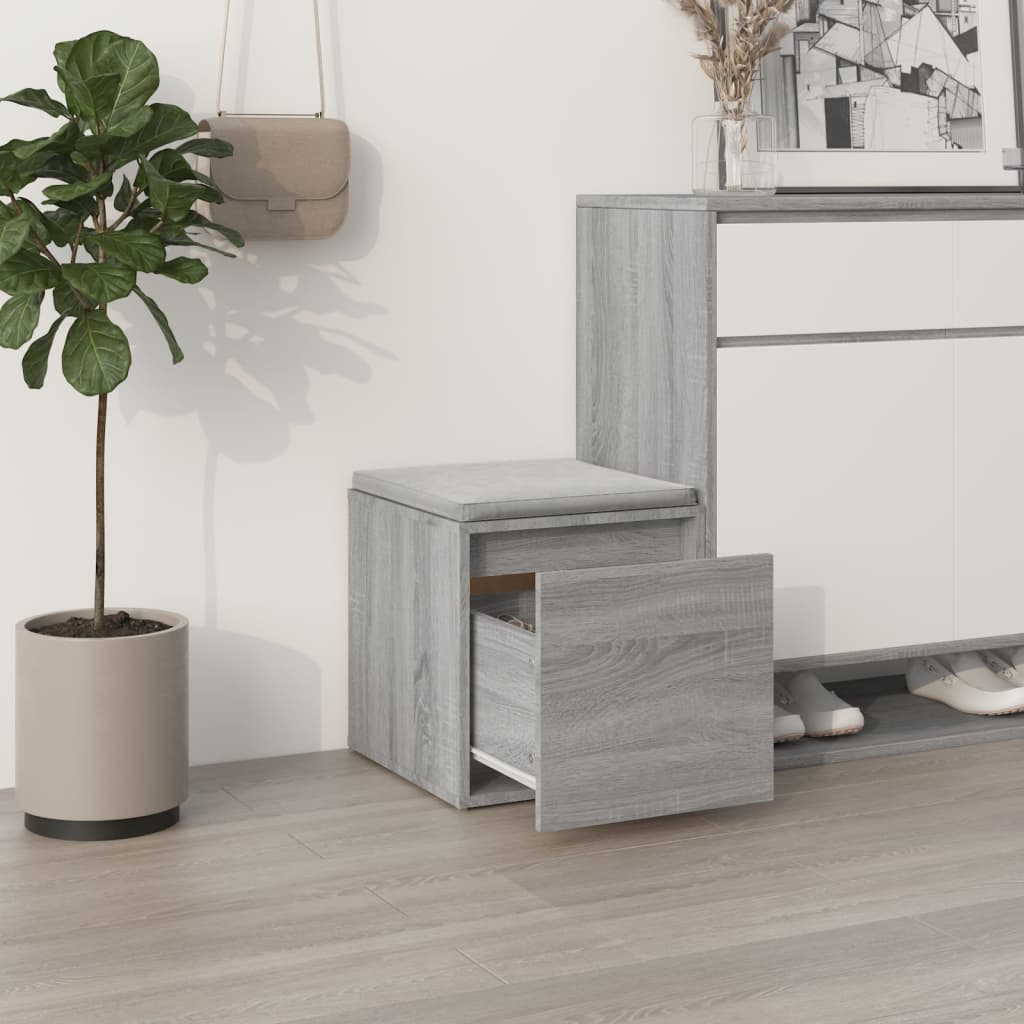 Κουτί με Συρτάρι Γκρι Sonoma 40,5x40x40 εκ. Επεξεργασμένο Ξύλο