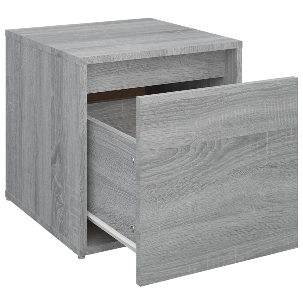 Κουτί με Συρτάρι Γκρι Sonoma 40,5x40x40 εκ. Επεξεργασμένο Ξύλο