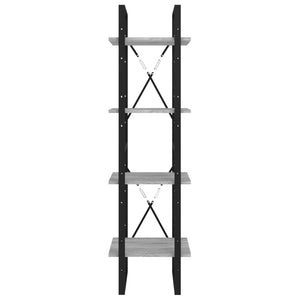 Βιβλιοθήκη με 4 Ράφια Γκρι Sonoma 40x30x140 εκ. Επεξεργ. Ξύλο