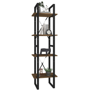 Βιβλιοθήκη με 4 Ράφια Καφέ Δρυς 40x30x140 εκ. Επεξεργ. Ξύλο