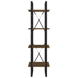 Βιβλιοθήκη με 4 Ράφια Καφέ Δρυς 40x30x140 εκ. Επεξεργ. Ξύλο