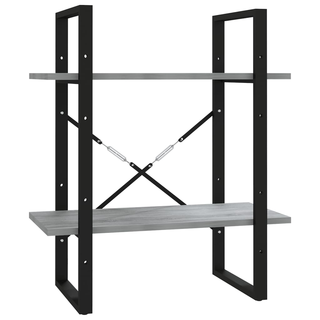 Βιβλιοθήκη με 2 Ράφια Γκρι Sonoma 60x30x70 εκ. Επεξεργ. Ξύλο