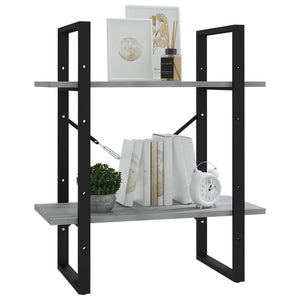 Βιβλιοθήκη με 2 Ράφια Γκρι Sonoma 60x30x70 εκ. Επεξεργ. Ξύλο