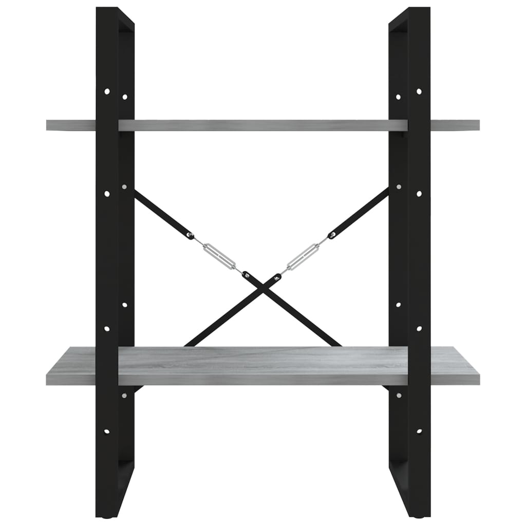 Βιβλιοθήκη με 2 Ράφια Γκρι Sonoma 60x30x70 εκ. Επεξεργ. Ξύλο