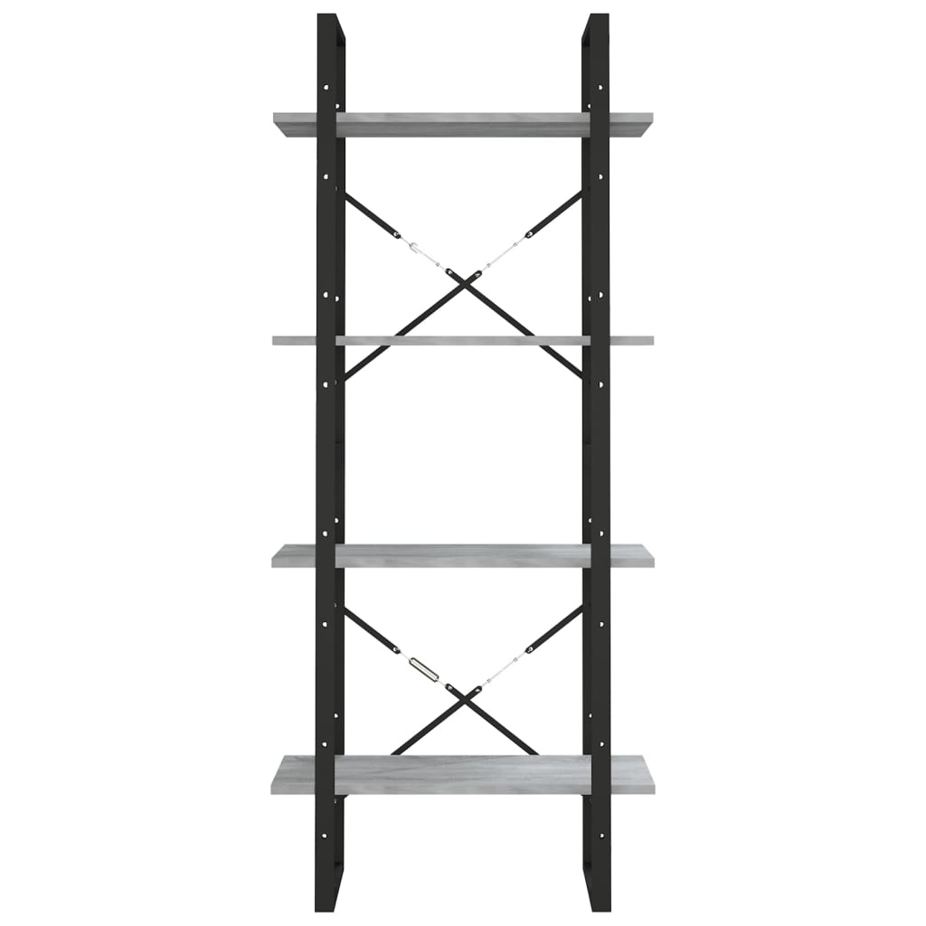 Βιβλιοθήκη με 4 Ράφια Γκρι Sonoma 60x30x140 εκ. Επεξεργ. Ξύλο