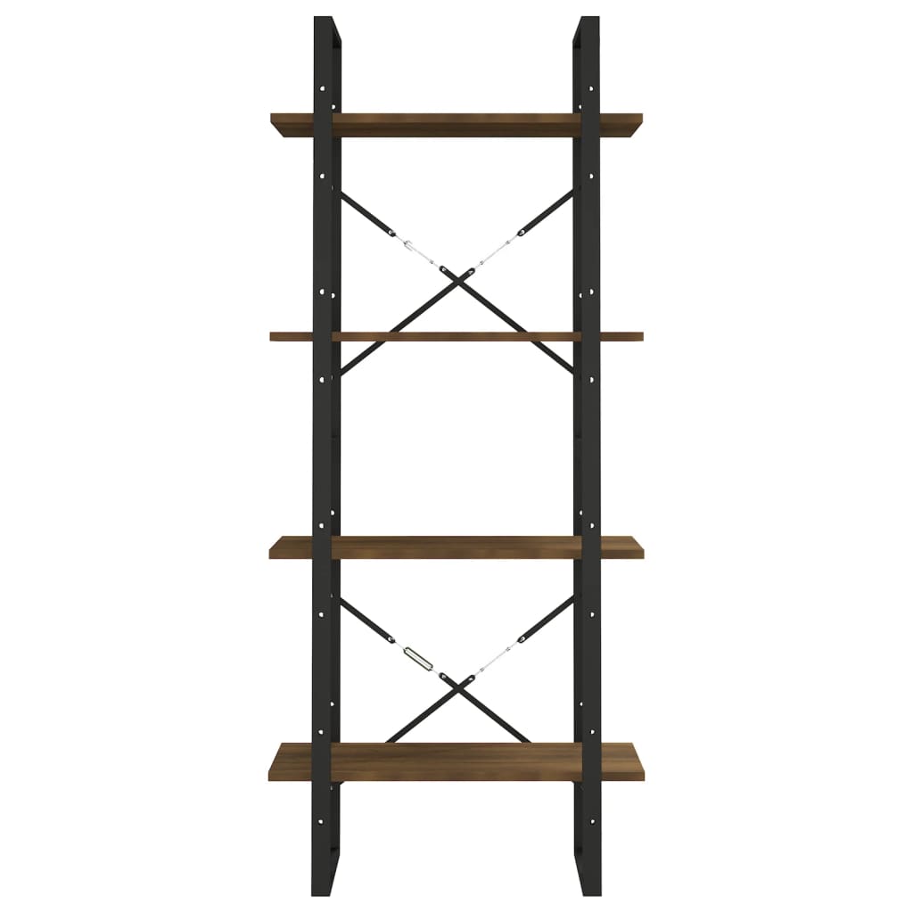 Βιβλιοθήκη με 4 Ράφια Καφέ Δρυς 60x30x140 εκ. Επεξεργ. Ξύλο - Pakobazaar