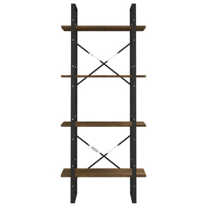Βιβλιοθήκη με 4 Ράφια Καφέ Δρυς 60x30x140 εκ. Επεξεργ. Ξύλο - Pakobazaar