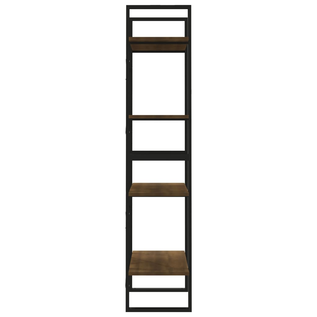 Βιβλιοθήκη με 4 Ράφια Καφέ Δρυς 60x30x140 εκ. Επεξεργ. Ξύλο - Pakobazaar
