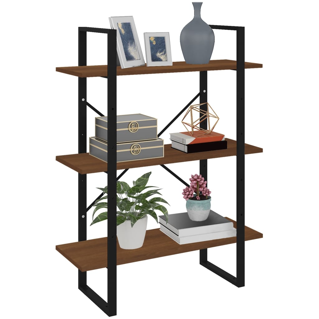 Βιβλιοθήκη Καφέ Δρυς 80 x 30 x 105 εκ. από Επεξεργασμένο Ξύλο