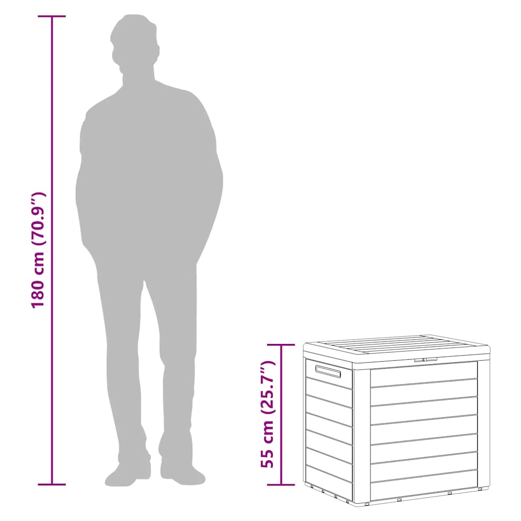 Μπαούλο Αποθήκευσης Κήπου Ανθρακί 58,5x46x55εκ. απο Πολυπ/λένιο - PAKOBAZAAR