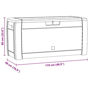Μπαούλο Αποθήκευσης Κήπου Ανθρακί 119x48x60 εκ. απο Πολυπ/λένιο - PAKOBAZAAR
