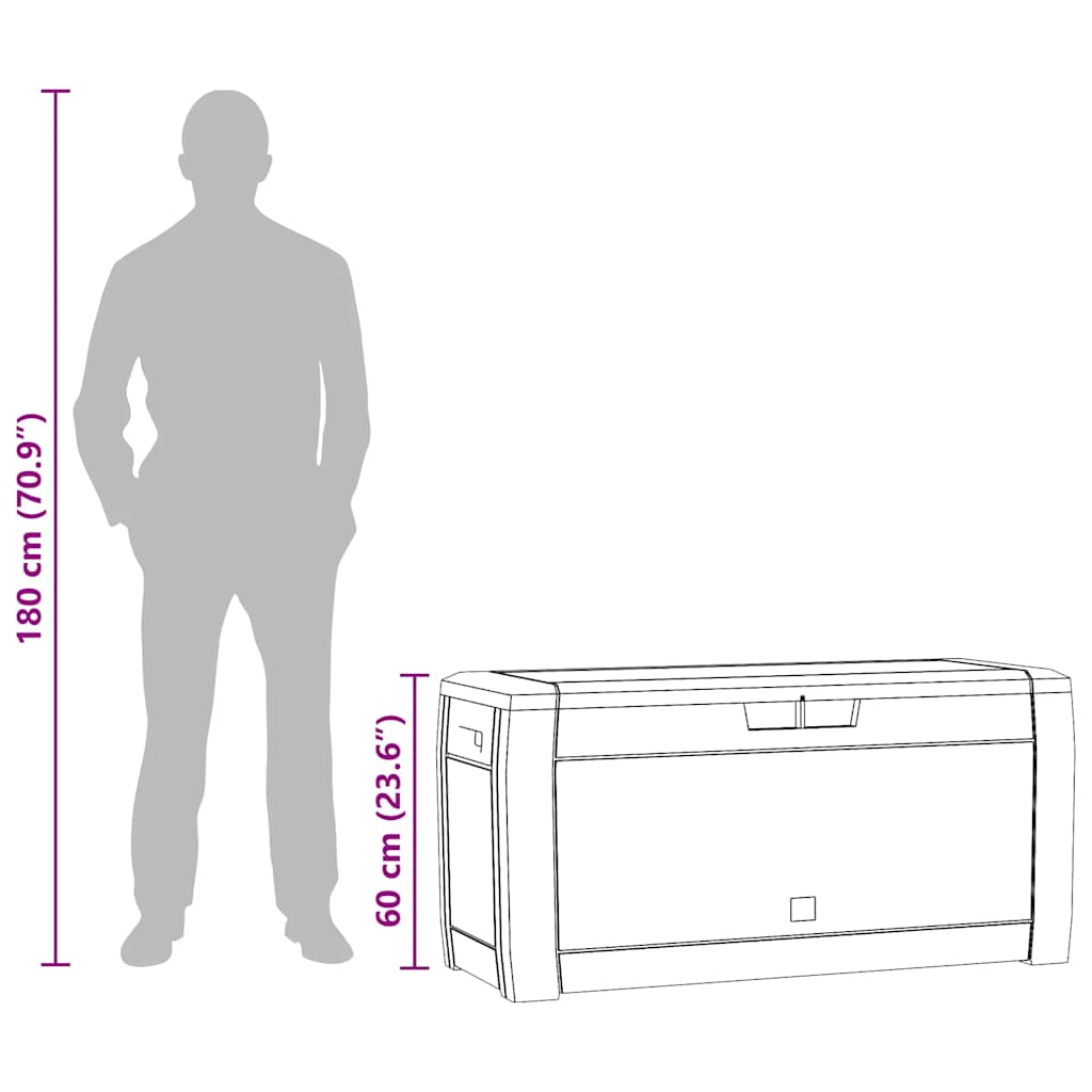 Μπαούλο Αποθήκευσης Κήπου Ανθρακί 119x48x60 εκ. απο Πολυπ/λένιο - PAKOBAZAAR