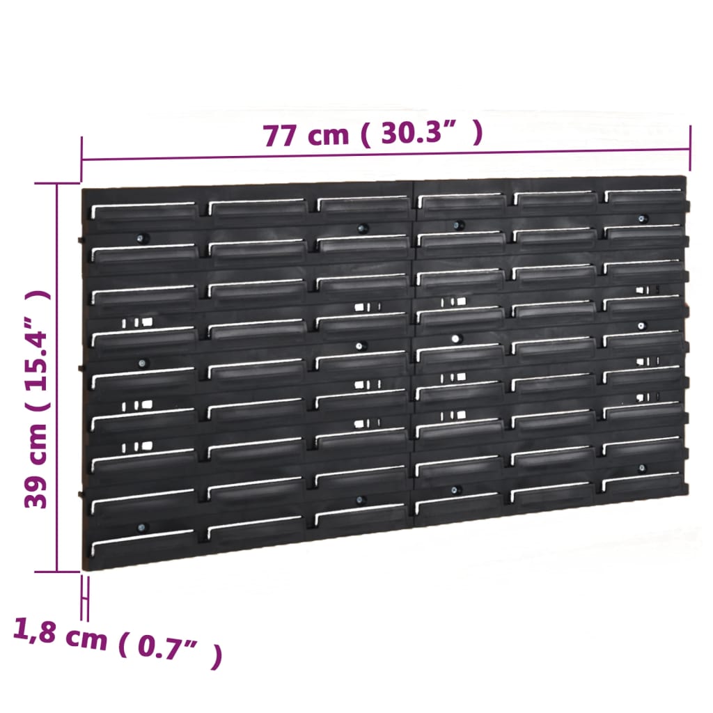 Σετ Ραφιών Εργαστηρίου 30 τεμ. Κόκκινο και Μαύρο 77x39 εκ. PP - PAKOBAZAAR