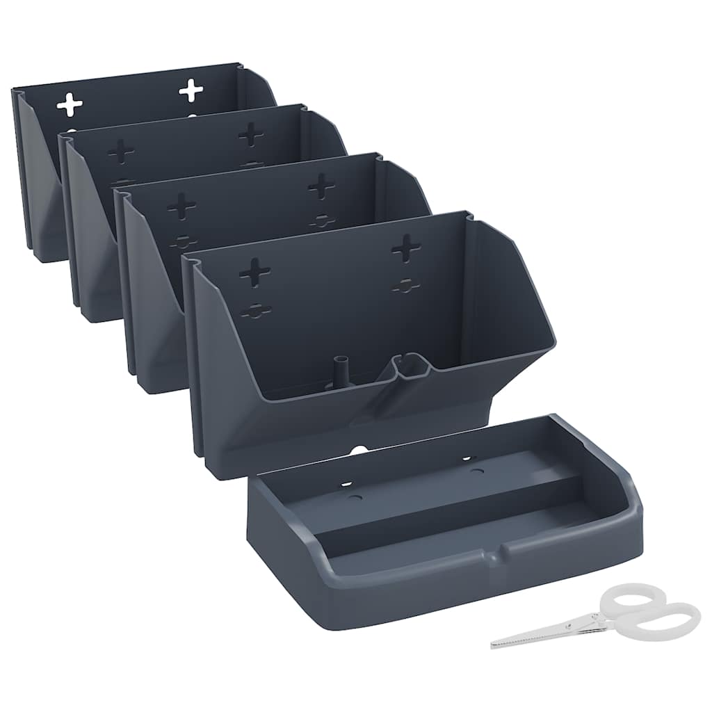 Φυτά Κήπου Κάθετα Σετ 4 Τεμ. Ανθρακί από Πολυπροπυλένιο - PAKOBAZAAR