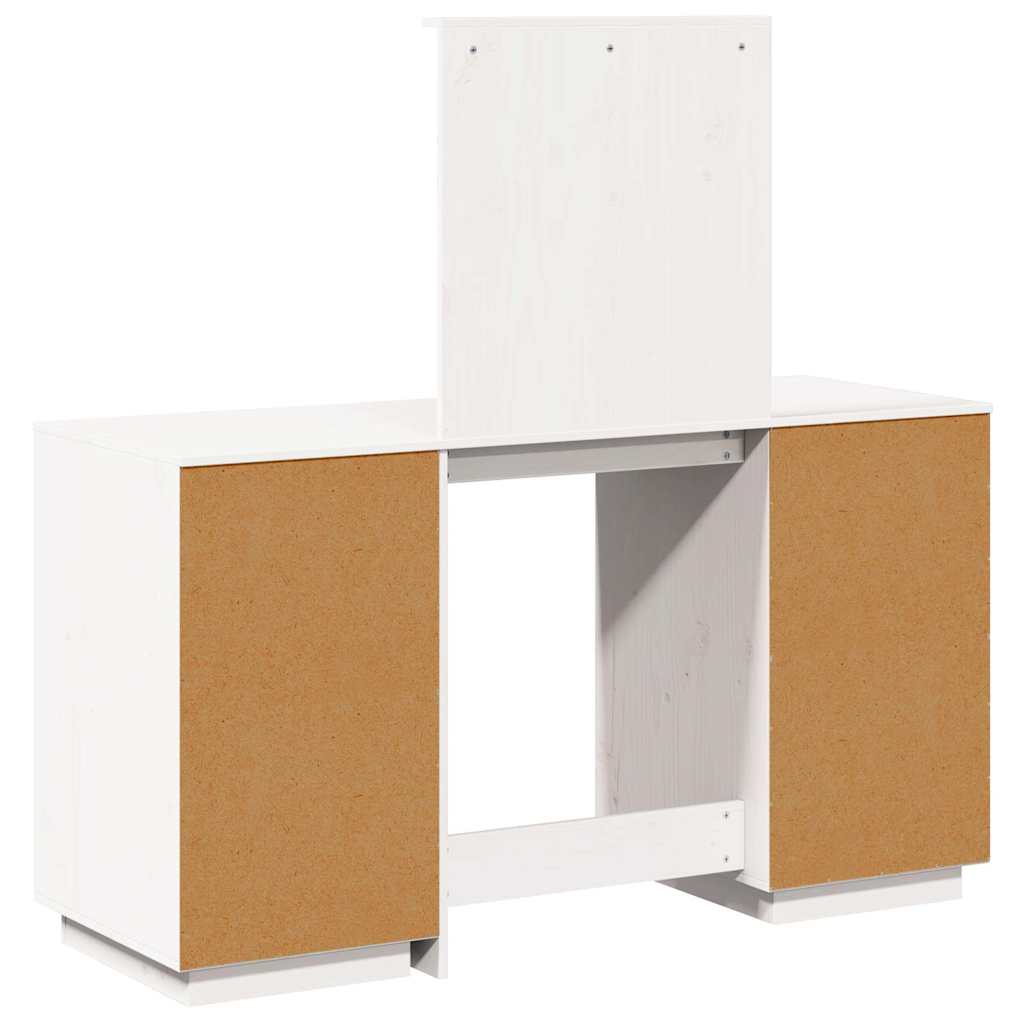 Μπουντουάρ Σετ με Καθρέφτη Λευκό από Μασίφ Ξύλο Πεύκου - PAKOBAZAAR