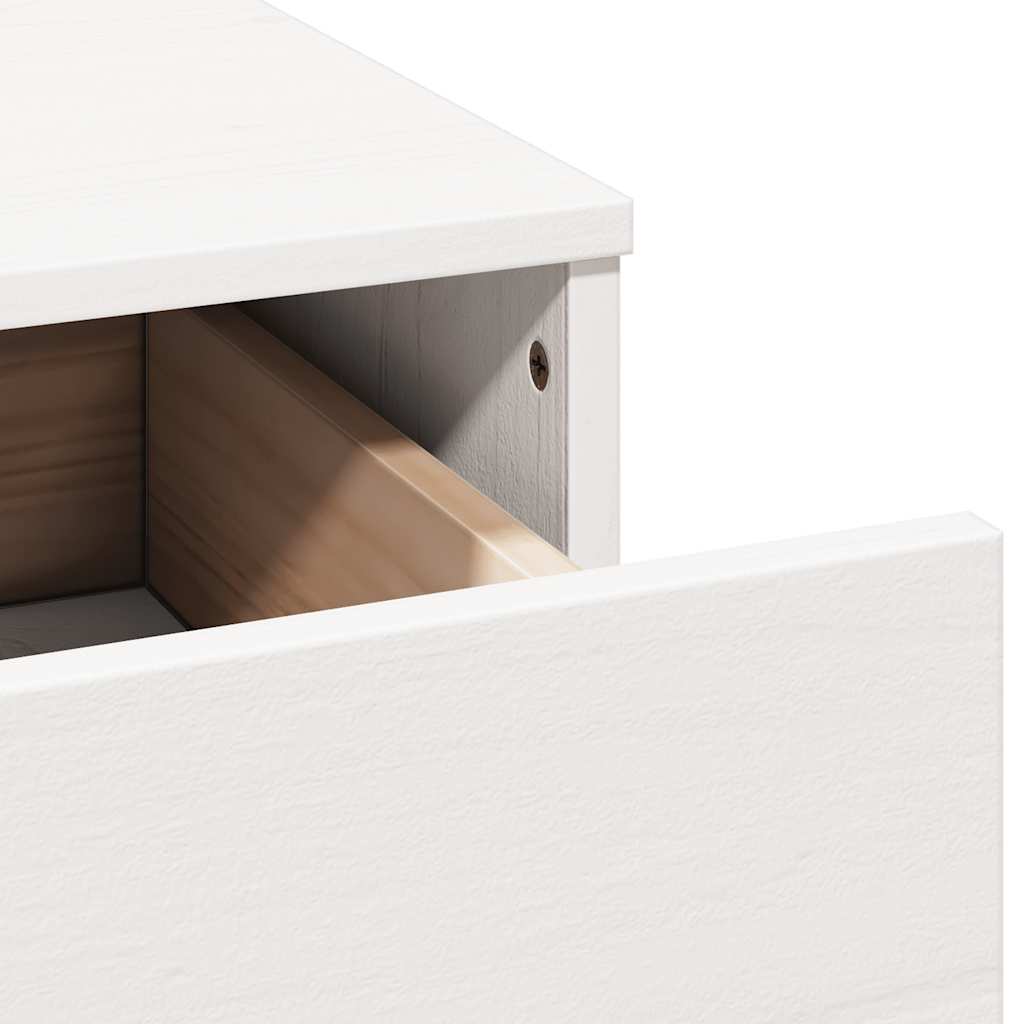 Μπουντουάρ Σετ με Καθρέφτη Λευκό από Μασίφ Ξύλο Πεύκου - PAKOBAZAAR