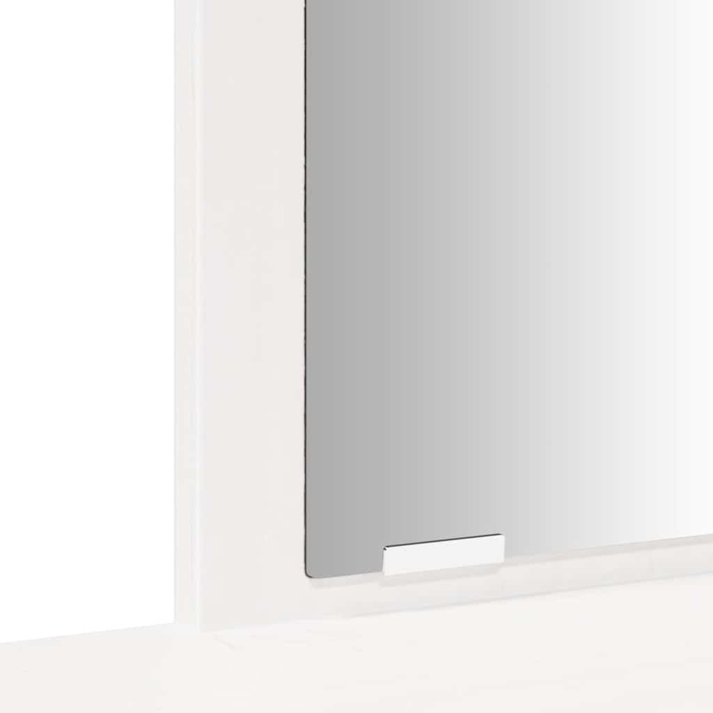 Μπουντουάρ Σετ με Καθρέφτη Λευκό από Μασίφ Ξύλο Πεύκου - PAKOBAZAAR