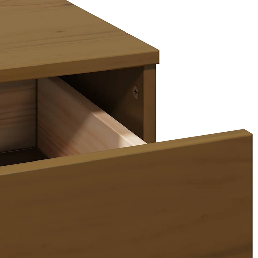 Μπουντουάρ Σετ με Καθρέπτη Καφέ Μελί από Μασίφ Ξύλο Πεύκου - PAKOBAZAAR