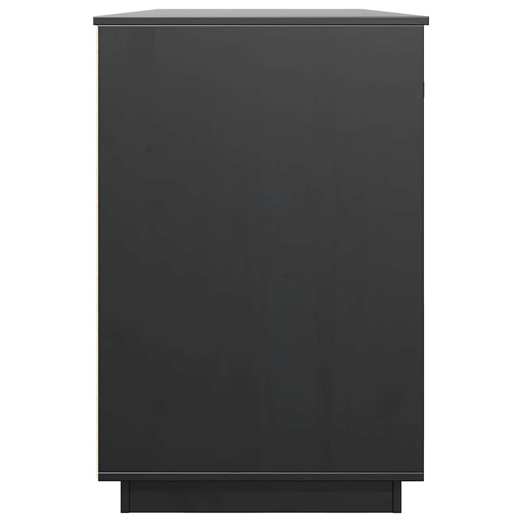 Ντουλάπι Γραφείου Μαύρο 135x50x75εκ. από Μασίφ Ξύλο Πεύκου