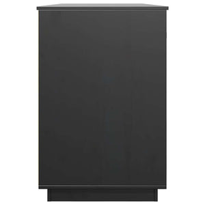 Ντουλάπι Γραφείου Μαύρο 135x50x75εκ. από Μασίφ Ξύλο Πεύκου