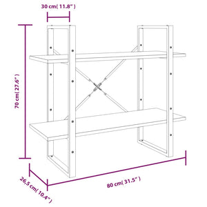 Βιβλιοθήκη με 5 Ράφια Γκρι Sonoma 80x30x175 εκ. Επεξεργ. Ξύλο - PAKOBAZAAR
