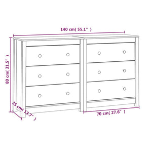 Ντουλάπι Λευκό 140x35x80 εκ. από Μασίφ Ξύλο Πεύκου - PAKOBAZAAR