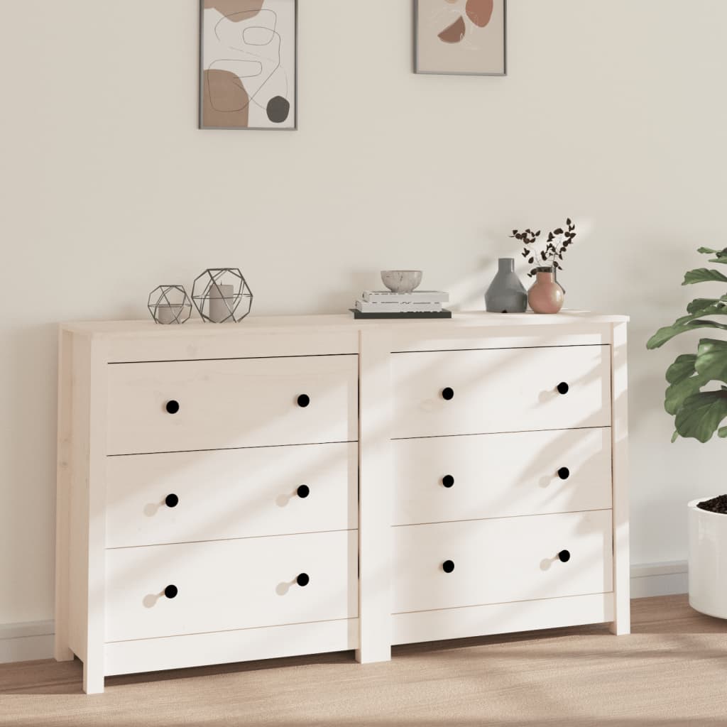 Ντουλάπι Λευκό 140x35x80 εκ. από Μασίφ Ξύλο Πεύκου - PAKOBAZAAR
