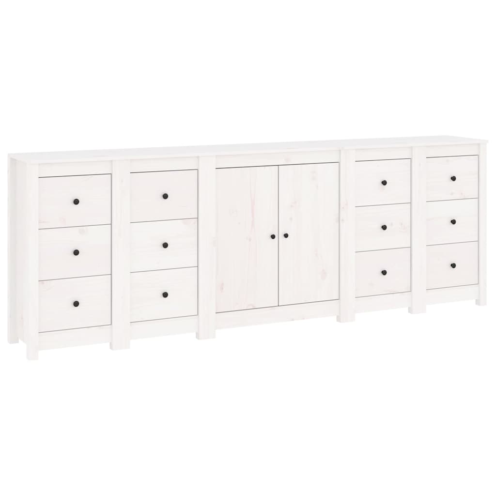 Ντουλάπι Λευκό 230 x 35 x 80 εκ. από Μασίφ Ξύλο Πεύκου
