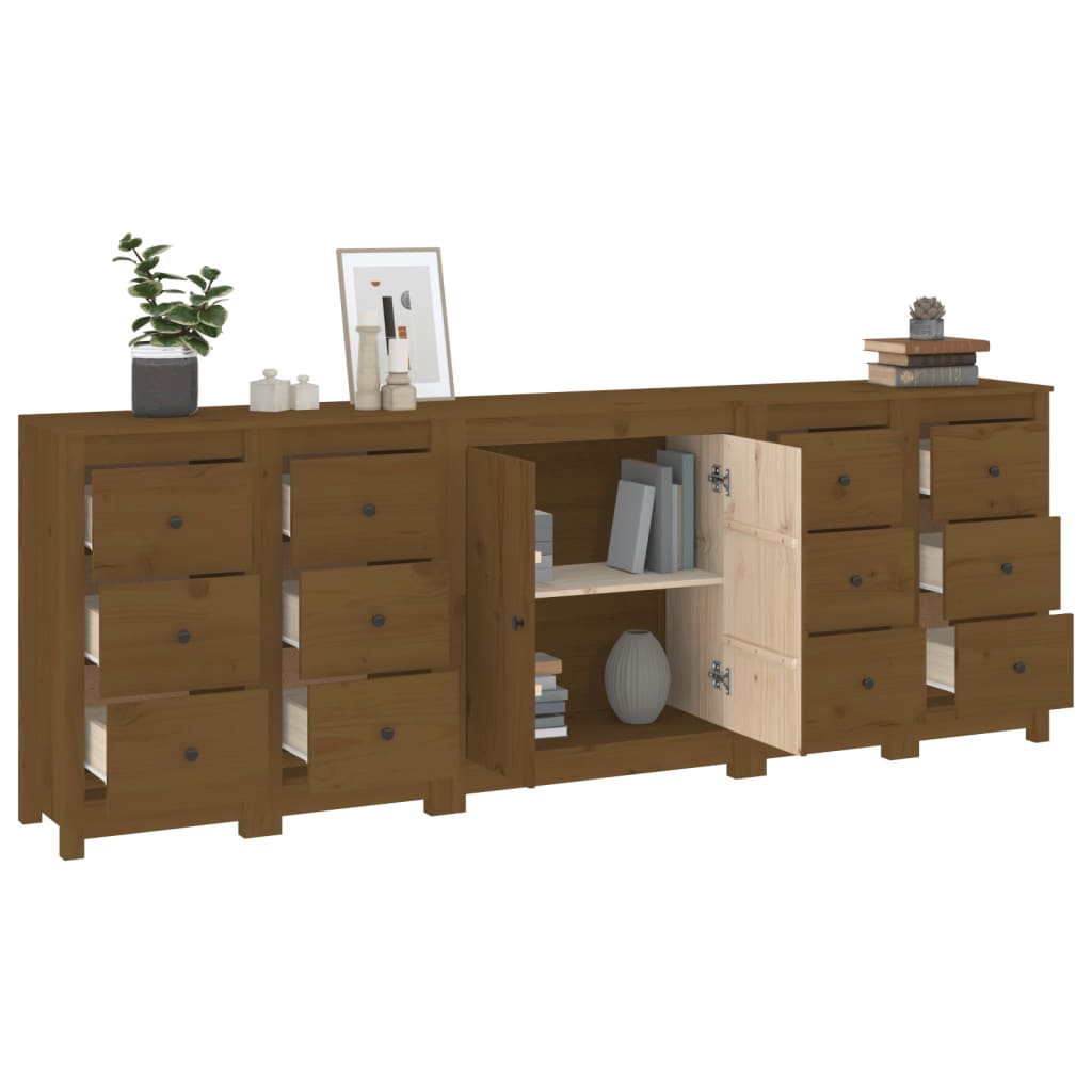 Ντουλάπι Καφέ Μελί 230 x 35 x 80 εκ. από Μασίφ Ξύλο Πεύκου