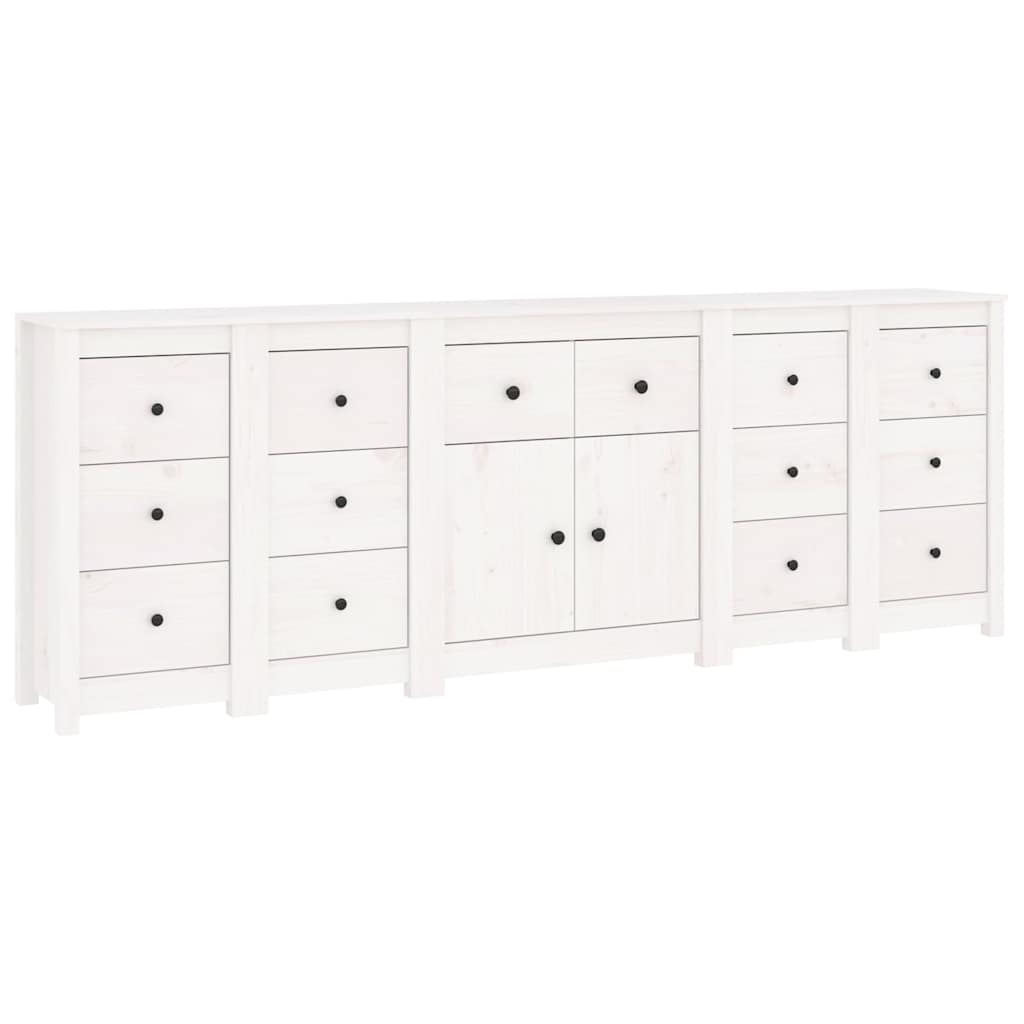 Ντουλάπι Λευκό 230 x 35 x 80 εκ. από Μασίφ Ξύλο Πεύκου