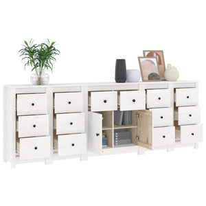 Ντουλάπι Λευκό 230 x 35 x 80 εκ. από Μασίφ Ξύλο Πεύκου