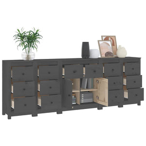 Ντουλάπι Γκρι 230x35x80 εκ. από Μασίφ Ξύλο Πεύκου