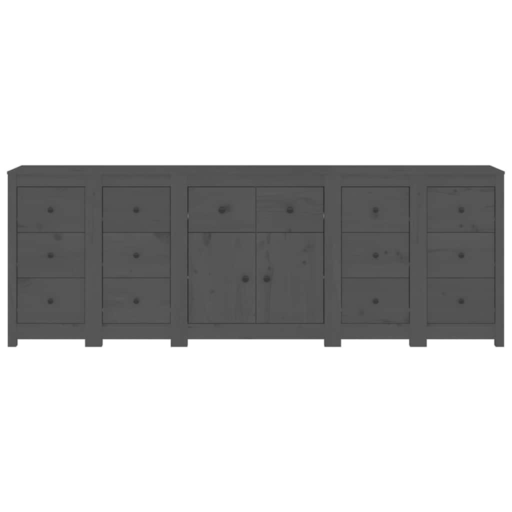 Ντουλάπι Γκρι 230x35x80 εκ. από Μασίφ Ξύλο Πεύκου