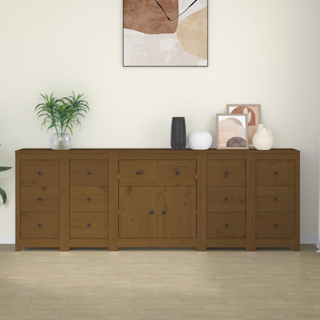 Ντουλάπι Καφέ Μελί 230 x 35 x 80 εκ. από Μασίφ Ξύλο Πεύκου