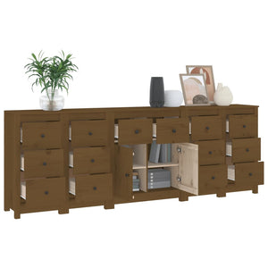Ντουλάπι Καφέ Μελί 230 x 35 x 80 εκ. από Μασίφ Ξύλο Πεύκου