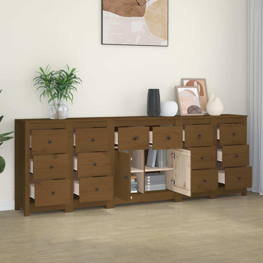 Ντουλάπι Καφέ Μελί 230 x 35 x 80 εκ. από Μασίφ Ξύλο Πεύκου