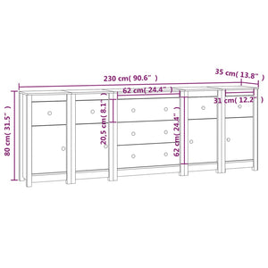Συρταριέρα 230x35x80 εκ. από Μασίφ Ξύλο Πεύκου
