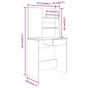 Μπουντουάρ Σετ Sonoma δρυς 74,5 x 40 x 141 εκ. - Pakobazaar