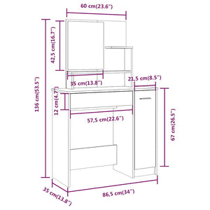 Μπουντουάρ Σετ Σετ Λευκό 86,5 x 35 x 136 εκ. - PAKOBAZAAR