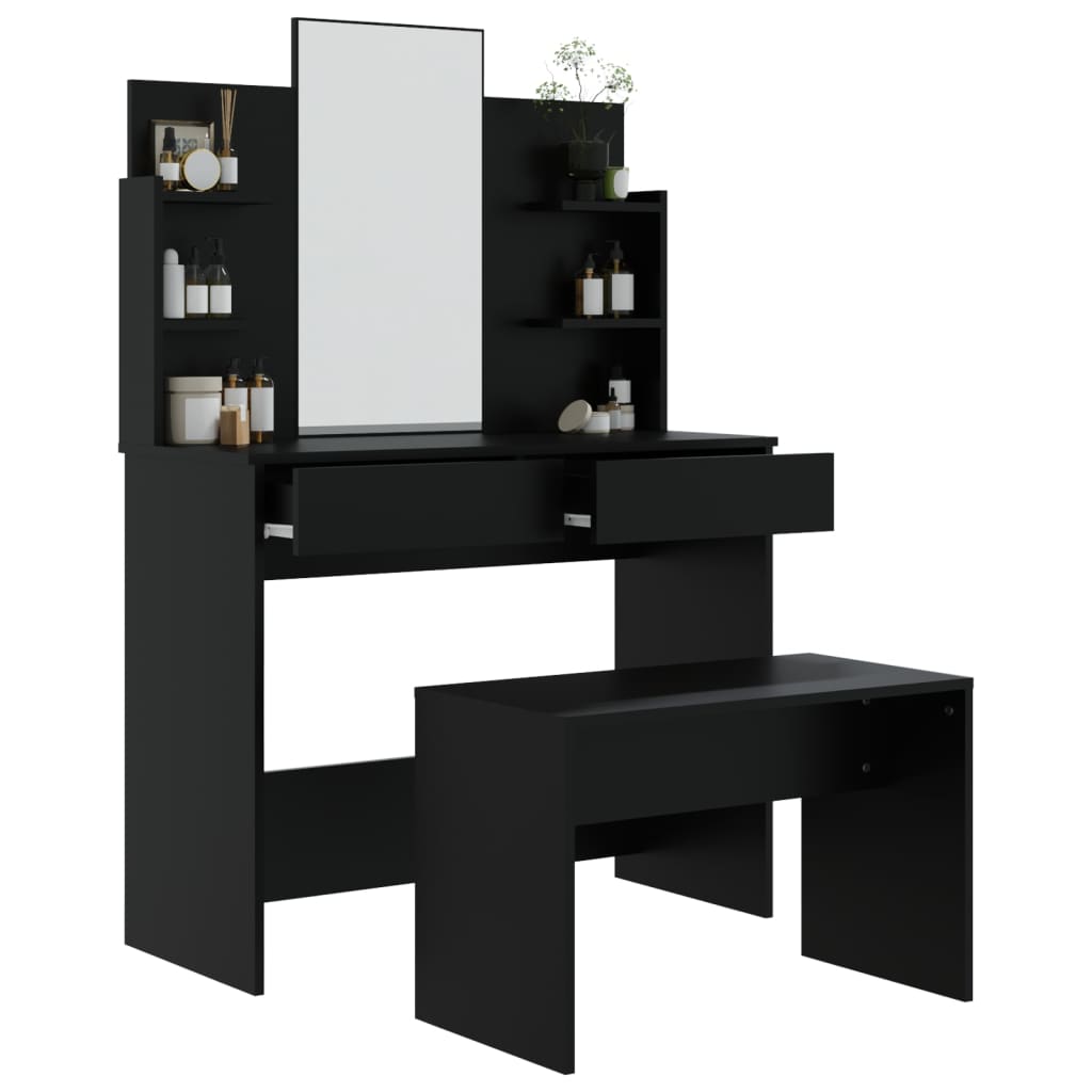 Μπουντουάρ Σετ Μαύρο 96 x 40 x 142 εκ.