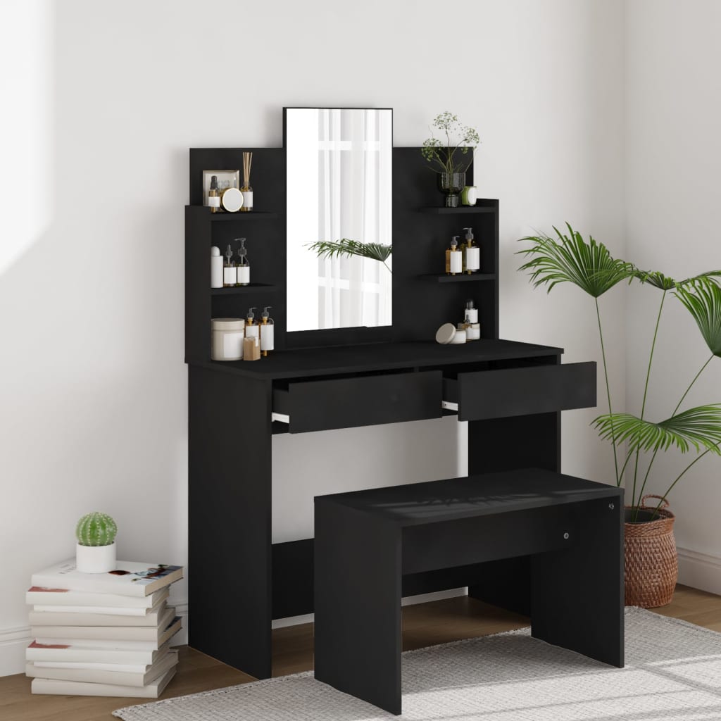 Μπουντουάρ Σετ Μαύρο 96 x 40 x 142 εκ.