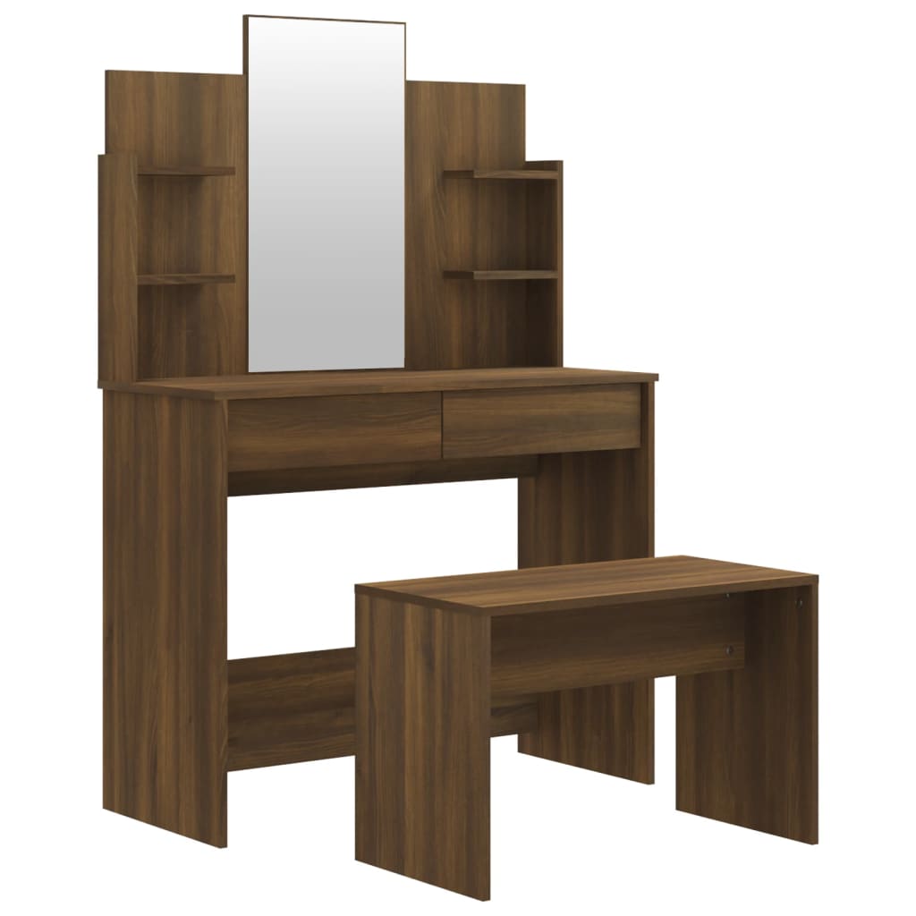 Μπουντουάρ Σετ Καφέ Δρυς 96x40x142 εκ. - PAKOBAZAAR