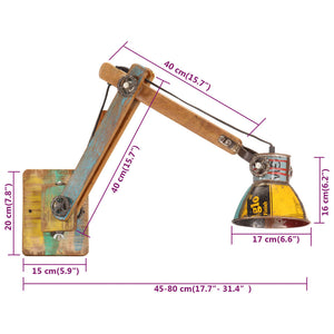 Φωτιστικό Τοίχου Industrial Πολύχρωμο Στρογγυλό E27