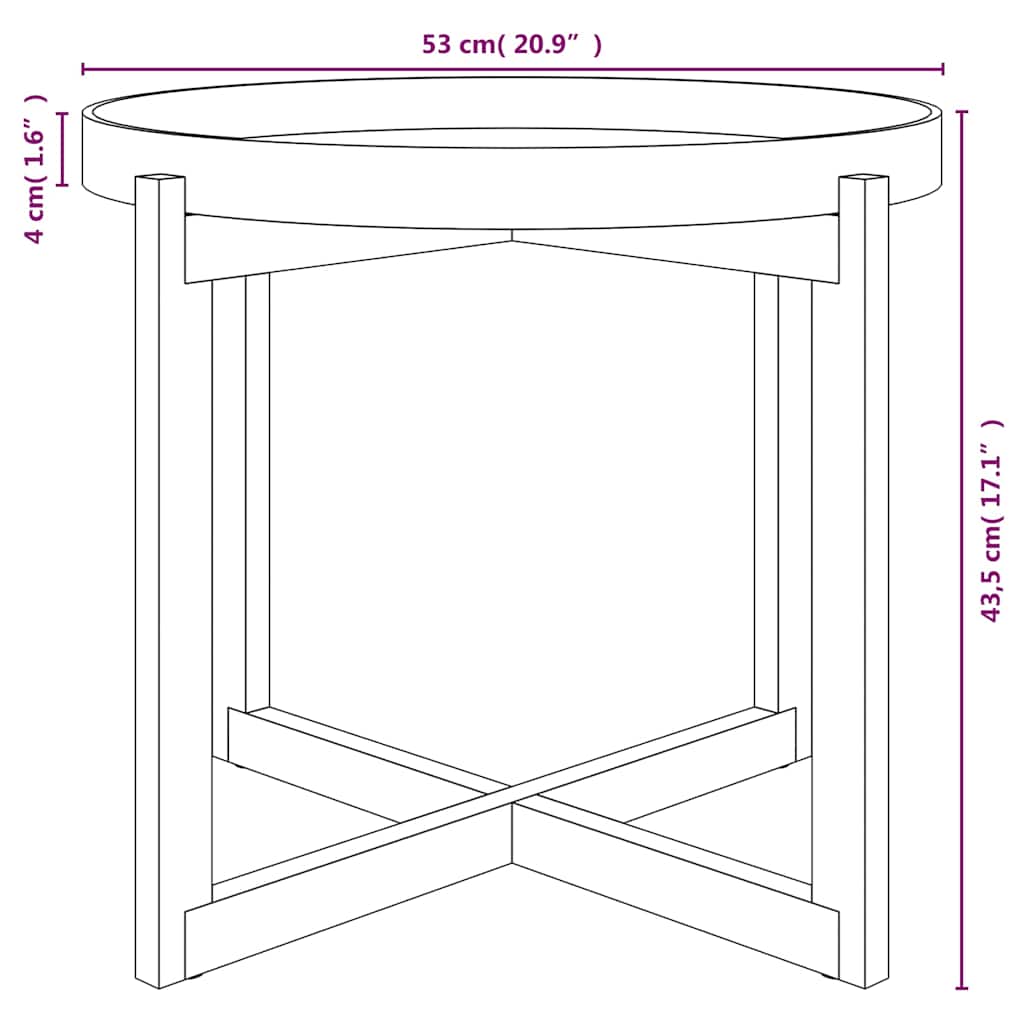 Τραπεζάκι Σαλονιού Λευκό 53x53x43,5 εκ. Επεξ. Ξύλο&Μασίφ Πεύκο