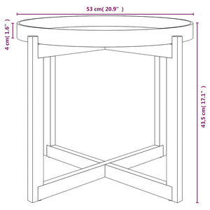 Τραπεζάκι Σαλονιού Λευκό 53x53x43,5 εκ. Επεξ. Ξύλο&Μασίφ Πεύκο