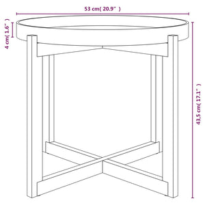 Τραπεζάκι Σαλονιού Γκρι 53x53x43,5 εκ. Επεξ. Ξύλο&Μασίφ Πεύκο