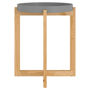 Τραπεζάκι Σαλονιού Γκρι 41x41x48,5 εκ. Επεξ. Ξύλο&Μασίφ Πεύκο