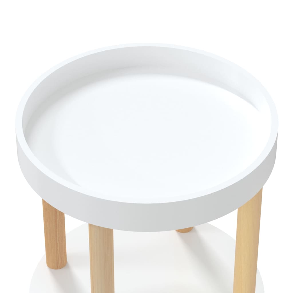 Τρόλεϊ 3 Επιπέδων Λευκό 38 x 38 x 82 εκ. Επεξ. Ξύλο/Μασίφ Πεύκο